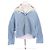 Autre Marque Giacca di jeans blu e bianca