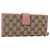 GUCCI Cartera larga de lona GG Beige 233024