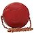 CHANEL Chain Shoulder Bag Lamb Skin Red Gold CC