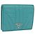 PRADA Compact Wallet Leather Emerald Green