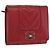 CHANEL Matelasse Mademoiselle Wallet Lamb Skin Red Silver CC