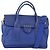 PRADA Handtasche Leder Canvas 2way Blau Gold
