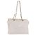 CHANEL Chain Tote Bag Caviar Skin White Gold CC
