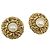 CHANEL Pendientes Metal Dorado Blanco CC