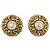 CHANEL Pendientes Metal Dorado Blanco CC - vista 2