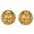 CHANEL Pendientes Metal Dorado Blanco CC - vista 3