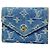 Portafoglio Louis Vuitton tri-fold in denim blu
