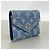 Portafoglio Louis Vuitton tri-fold in denim blu - vista 2