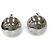 Orecchini a clip rotondi Chanel Vintage 98P Logo Design Argento