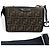 Fendi Canvas Leather Zucca Pattern Baguette Double Shoulder Bag Brown Black - view 4