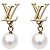 Louis Vuitton Gold Plated Pearl Stud Earrings Golden