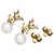 Louis Vuitton Gold Plated Pearl Stud Earrings Golden - view 3