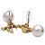 Louis Vuitton Gold Plated Pearl Stud Earrings Golden - view 6