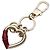 Portachiavi Gucci Petite Marmont Bamboo Heart Rosso D'oro