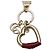 Portachiavi Gucci Petite Marmont Bamboo Heart Rosso D'oro - vista 2