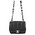 Chanel Mini Flap Shoulder Bag Chocolate Bar aus schwarzem Lammleder