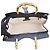Borsa Gucci GG Marmont in pelle e rafia con bambù Marrone Blu navy - vista 6