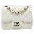 Chanel White Mini Square Classic Lambskin Single Flap Bianco