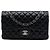 Chanel Black Medium Classic Lambskin Double Flap Nero