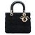 Dior Black Medium Tweed Cannage Lady Dior Noir