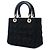 Dior Black Medium Tweed Cannage Lady Dior Noir - vue 2