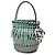 LOEWE Bicolor Leder-Bucket Bag mit Fransen in Grün Hellgrün - Ansicht 2