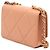 Chanel 19 Wallet on Chain em pele de cordeiro acolchoada rosa - vista 2