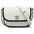 Chanel White Mini CC Bicolor Quilted Caviar Messenger Flap Blanc Blanc cassé