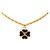 Collana con pendente a trifoglio Chanel Gold CC placcata oro e resina D'oro - vista 2