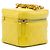 Chanel Vanity Case Small CC Matelassé in Pelle d'Agnello Gialla con Catena Giallo - vista 2