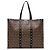Borsa Tote orizzontale Burberry Brown TB Monogram E Canvas e pelle borchiata Marrone