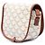 Céline Celine White Medium Triomphe Coated Canvas Folco Crossbody Branco Cru - vista 2