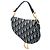 Borsa Saddle Dior Mini in tela Oblique blu Blu navy - vista 2