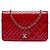 Chanel Red Quilted Patent Coco Boy Wallet On Chain Rosso