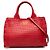 Borsa Satchel Prada Small in capretto intrecciato Madras Rossa Rosso