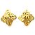 Chanel Gold CC Gold Plated Diamond Clip On Earrings Golden