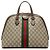 Gucci Beige Medium GG Supreme Ophidia Web Satchel Tasche