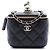 Mini Vanity Case Chanel Nero Matelassé in Pelle Caviar con Perle e Catena