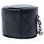 Chanel Mini Round Vanity Case aus schwarzem gestepptem Lammleder mit Kette - Ansicht 2