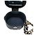 Chanel Mini Round Vanity Case aus schwarzem gestepptem Lammleder mit Kette - Ansicht 4