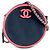 Pochette ronde Chanel Blue Quilted Lambskin Color Pop avec chaîne Bleu Bleu Marine