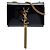 Autre Marque Saint Laurent Black Small Patent Monogram Kate Tassel Crossbody Nero