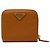 Cartera compacta Prada Brown Saffiano Zip Around Castaño