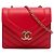 Chanel Red Small CC Chevron Calfskin Envelope Flap Rosso