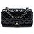 Chanel Black Mini Rectangular Classic Patent Single Flap Preto