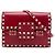 Borsa a tracolla Valentino Rockstud in vitello rosso con patta e fibbia