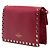 Borsa a tracolla Valentino Rockstud in vitello rosso con patta e fibbia - vista 2