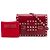 Borsa a tracolla Valentino Rockstud in vitello rosso con patta e fibbia - vista 7