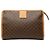 Céline Celine Brown Macadam Coated Canvas Clutch