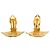 Boucles d'oreilles clips Chanel Gold CC plaquées or motif rhombus - vue 3